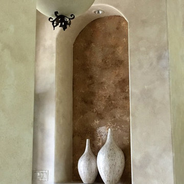 Wet Bar Faux & Metallic & Wine Cellar, Faux Ceiling insets,Faux wall insets