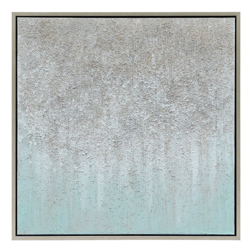 Silver Field Textured Metallic Hand Painted Abstract Wall Art by Martin Edwards
