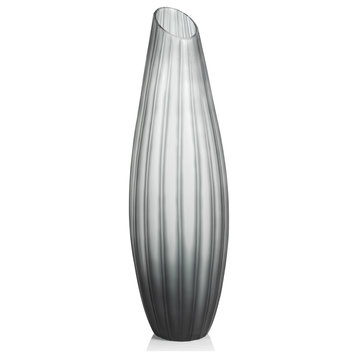 Morden Cut Glass Vase, 5.5"x19.75"