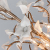 Lily 18.5" Pendant, Enchanted Silver Leaf Finish, Porcelain Flowers