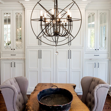 Live Edge Dining Room Table with Orb Chandelier Dining Room Renovation
