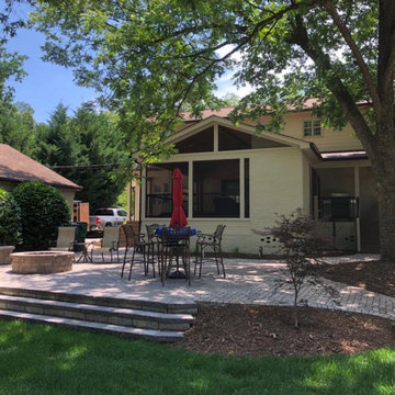 Screen porch, basketball court, and landscaping