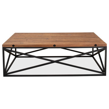 Dockworker Board Coffee Table Reclaimed Wood and Iron