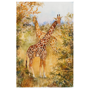 Joanne Porter 'Giraffes' Canvas Art, 24"x16"