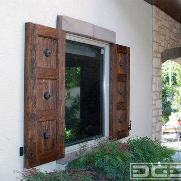Custom Spanish Colonial Shutters in Newport Beach CA | Decorative Dummy Hardware
