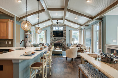 Living room - coastal living room idea in Other