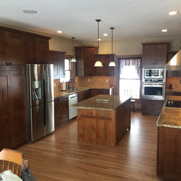New Kitchen Done With Distressed Knotty Alder Cabinets