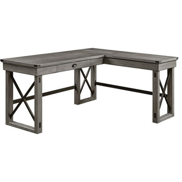 ACME Talmar Wooden Writing Desk with Lift Top in Weathered Gray
