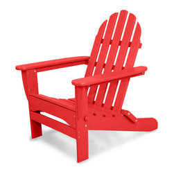 Polywood - Ivy Terrace Classics Folding Adirondack, Sunset Red - Adirondack Chairs