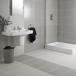 Regal Vanilla and Grey Polished Porcelain Tile - Flooring