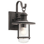 Kichler - Outdoor Wall 1-Light, 6.75"x6.75"x12.5" - River wood's modern take on this vintage-style 12.5" outdoor wall lantern gives outdoor spaces a rustic seaside vibe. Bringing together touches of nautical style and industrial charm.