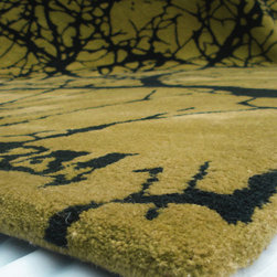 Vision Pea Green & Black Rug - Area Rugs