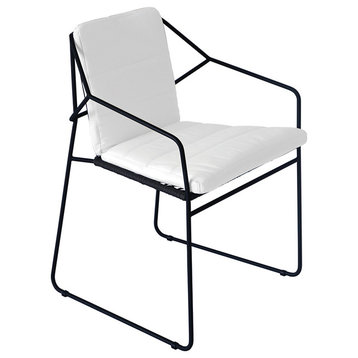 OASIQ SANDUR Armchair, Rope: Clay, Cushions: Latern Slate, Frame: White