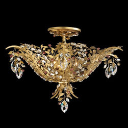 Crystal Traditional Style 3 Light Semi Flush Mount by Schonbek Amytis - Lighting