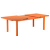Benzara BM287738 Meta 95" Extendable Dining Table, Orange Aluminum Frame