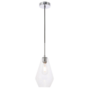 Chrome Finish And Clear Glass 1-Light Pendant