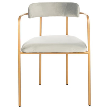Camille Side Chair, Grey/Gold