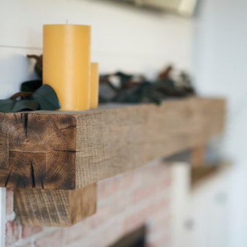 Custom Rustic White Oak Mantel Piece