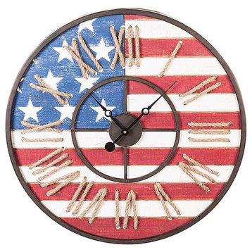 American Flag Wall Clock