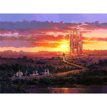 Disney Fine Art Castle At Sunset by Rodel Gonzalez