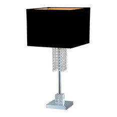 Artiva USA LED7446TC Suite Collection 33 H Modern Chrome 2-Light LED Crystal Table Lamp with Dimmer 