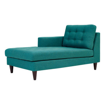 Empress Left-Arm Upholstered Fabric Chaise, Teal