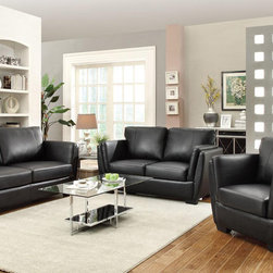 Lois Modern Black Sofa Set - $1492.54 - Living Room Furniture Sets