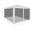 vidaXL Party Tent Outdoor Canopy Tent Gazebo Marquee with 4 Mesh Sidewalls