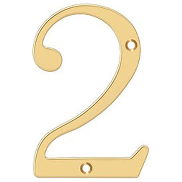 RN6-2 6" Numbers, Solid Brass, Lifetime Brass