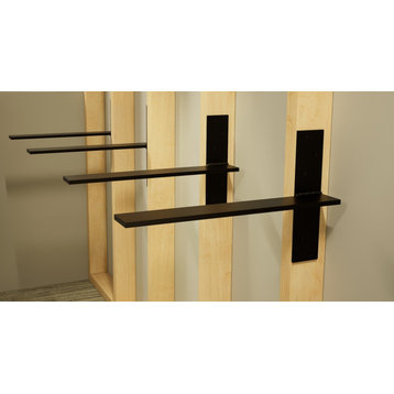 Free Hanging Shelf Bracket, Black, 18", Universal