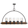 Bowery Hill 5 Light Rustic Linear Chandelier  in Weathered Bronze
