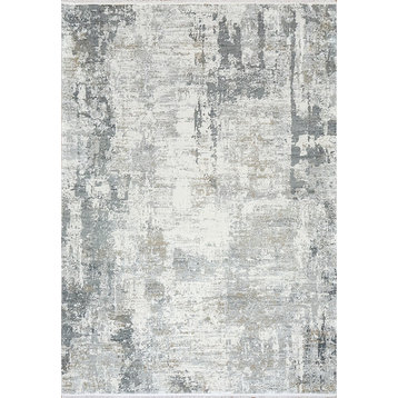 Ruby Ivory and Gray Area Rug, 7.10'x10.10'