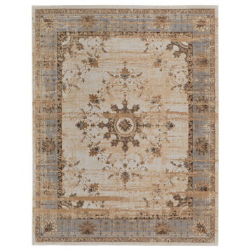 Neoma Traditional Bordered, Tan/Brown/Gray, 3'9"x5'7" Accent Rug