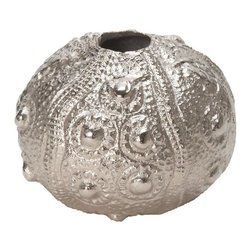 Sea Urchin Decorative Figurine in Silver - Decorative Objects And Figurines