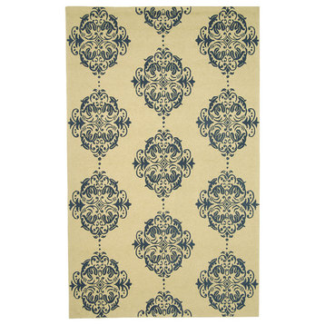 Safavieh Chelsea Collection HK145 Rug, Ivory/Blue, 1'8"x2'6"