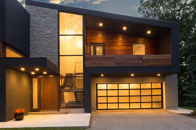 Large modern attached two-car garage in Philadelphia.