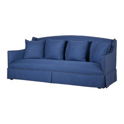 Cobalt Blue 3 Seater Sofa Studs - ソファ