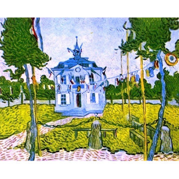 Vincent Van Gogh Auvers Town Hall in 14 July 1890 Wall Decal