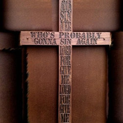 Handcrafted wallnut cross - Sculptures