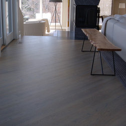 White Oak stained with a water base finish. - Engineered Wood Flooring