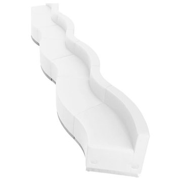 Hercules Alon Series Melrose White Leather Reception Configuration, 7 Pieces