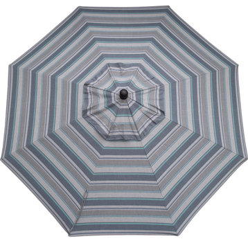9' Signature Umbrella, Trusted Coast Stripe, Counter Height
