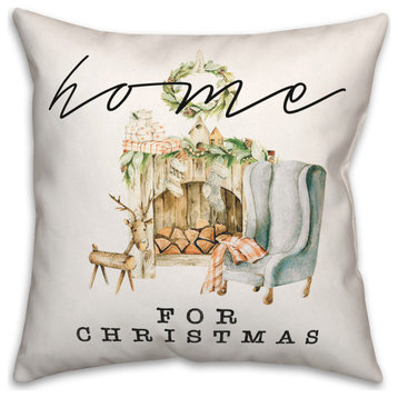 Home For Christmas Quilt 7 20x20 Spun Poly Pillow
