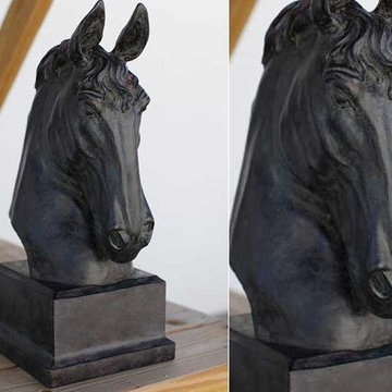 Horse Bust With Bronze Finish
