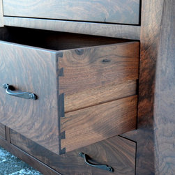 Walnut Dresser with Curved Sides - Dressers