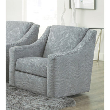 Catnapper Jefferson Swivel Accent Chair in Gray Polyester Fabric