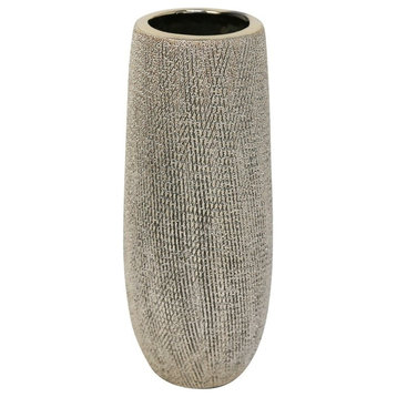 Sagebrook Home Ceramic 9.75" Vase ,Champagne