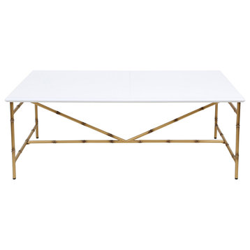 Dann Foley Lifestyle Coffee Table White and Gold Finish