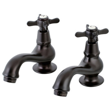 Kingston Brass Basin Faucet With Cross Handle, Oil Rubbed Bronze