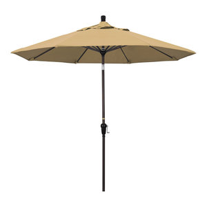 9' Aluminum Market Umbrella Auto Tilt Bronze, Olefin ...